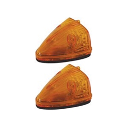 Sealed Amber LED Triangular Cab/Clearance Light - PC Rated Pair
