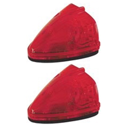 Sealed Red LED Triangular Cab/Clearance Light - PC Rated Pair