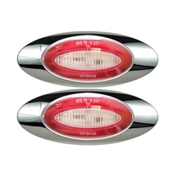 Clear lens Panelite ®  Millennium Series ®  6.5” Sealed  LED Marker/Clearance Light Red Pair
