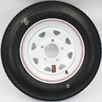 5.30X12 6PLY Five Lug White Spoke Wheel and LoadStar Tire - C151256WS