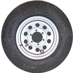 15" Silver Modular Wheel and Bias Tire ST22575D15D with a 6-5.5" Bolt Circle - 128698GCCWT33B-PMK