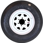 16" White Spoke Wheel and Radial Tire ST23580R16E with a 6-5.5" Bolt Circle - 128699WT52-PM