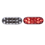 6” Oval Sealed Clear LED Stop/Turn/Taillight (10 diodes) Red - STL82RCBK
