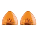 Amber 2" Beehive Sealed LED Marker/Clearance Light Pair