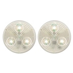 Clear Lens Red 2” Round Sealed LED Marker/Clearance Light Pair