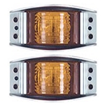 Amber Armored Die Cast LED Marker/Clearance Light Pair
