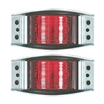 Red Armored Die Cast LED Marker/Clearance Light Pair