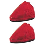 Sealed Red LED Triangular Cab/Clearance Light - PC Rated Pair