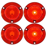 2" Red Round Marker/Clearance Light With Locking Clip Pair