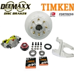 DeeMaxx® 8,000 lbs. Disc Brake Kit with 5/8" Studs for One Wheel with Maxx Coating Caliper, Timken® Bearings, Dexter® Fortress® Aluminum Cap - DM8KMAXX580-F-TK