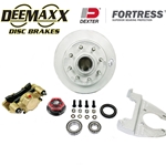DeeMaxx® 8,000 lbs. Disc Brake Kit with 9/16" Studs for One Wheel with Gold Zinc Caliper and Dexter® Fortress® Aluminum Cap - DM8KGOLD916-F