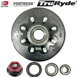 TruRyde® 8-6.5" Bolt Circle 5/8" Trailer Hub/Drum with Parts for an 8,000 lbs. Trailer Axle and Dexter® Fortress® Aluminum Oil Cap - RVD8K865580-F