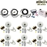MAXX KIT Electric Over Hydraulic 7,000 lbs. Disc Brake Kit for a Triple Axle with Gold Zinc Caliper and TruRyde® Bearings - DMK7IG3