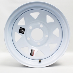 Fifteen Inch White Spoke 5-5" Bolt Circle Trailer Wheel - 129400