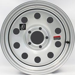 Fifteen Inch Silver Modular 5-4.5" Bolt Circle Trailer Wheel -128694GCC