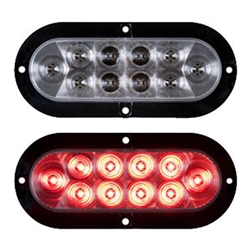 Optronics 6” Flange Mount Oval Sealed LED Stop/Turn/Taillight (Clear Lens) - STL-88RCB