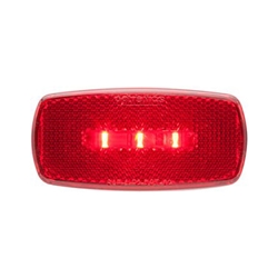 Red Surface Mount LED Marker/Clearance Lights with Reflex w/Black Base - MCL32RBB