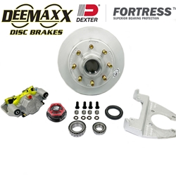 DeeMaxx® 8,000 lbs. Disc Brake Kit with 5/8" Studs for One Wheel with Maxx Coating Caliper and Dexter® Fortress® Aluminum Cap - DM8KMAXX580-F